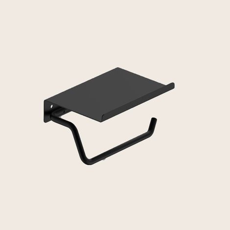 Exagonshop Portarotolo con mensola nero opaco Minimal