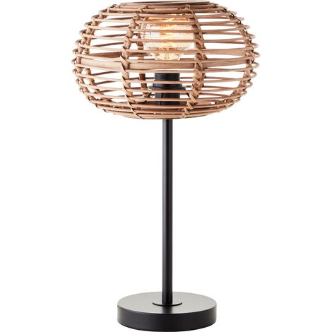 Brilliant Lampe Woodball Tischleuchte 1flg schwarz matt/bambus Aluminium/Metall braun 1x A60, E27, 40 W (1/5)