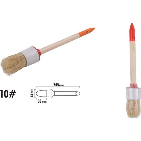 Trade Shop - Pinsel mit Holzgriff, Naturborsten, runder Kopf, 38 mm, 10 Zoll, 90293 - (1/2)