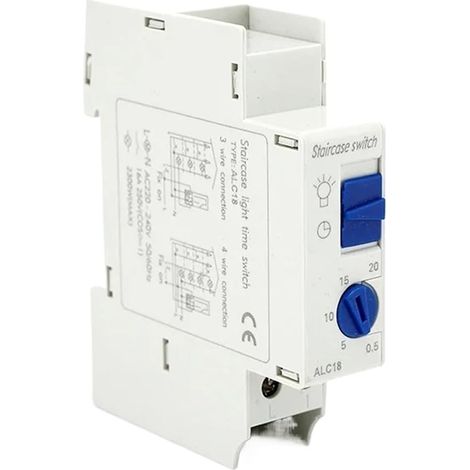 Minuterie d'éclairage d'escalier, rail DIN, 16 A 220 V CA, pour (1/3)