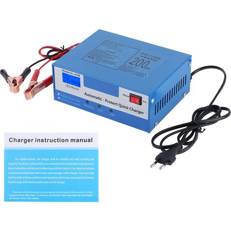 Chargeur de batterie au plomb 12V, démarreur de secours avec réparation par impulsions, universel pour voiture (EU 150-250V) (1/5)