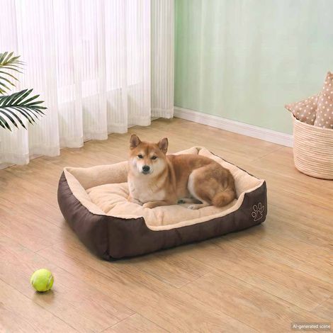 Lit chaud pour chiens avec coussin rembourré Taille M (1/5)