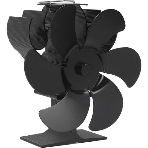 Ventilateur de poêle à bois 6 pales, résistant à la chaleur, démarrage automatique, noir, diamètre 152 mm pour cheminée (1/5)