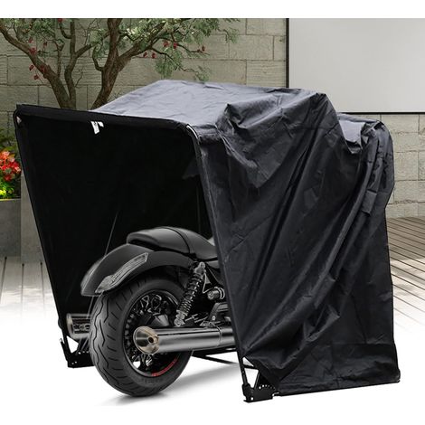 Tenda da moto, garage, pieghevole, per quad, garage, resistente, in poliestere 600D, con custodia, Nera