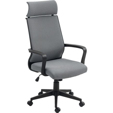 Sedia da ufficio ergonomica, altezza regolabile, reclinabile, grigio scuro HAVRYA (1/4)