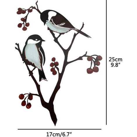 Ornements d'oiseaux en métal, silhouettes d'oiseaux, décoration de jardin pour la maison et le jardin. (1/5)