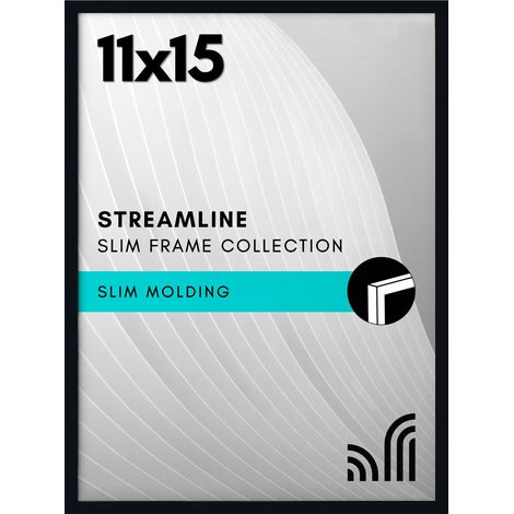 Cadre photo 11 x 15 en noir – Cadre photo fin avec plexiglas poli – Formats horizontaux et verticaux pour mur (1/5)