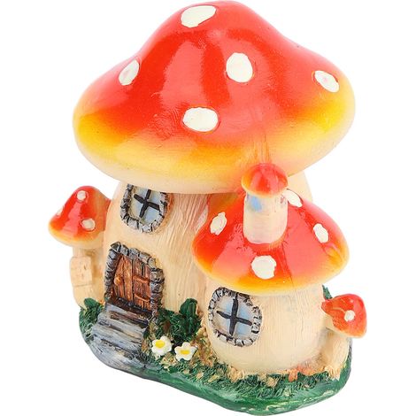 Pots de fleurs miniatures, maison de poupée féerique, maison champignon en résine, ornement de jardin (1/5)