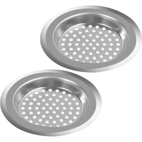 Sink Drain Plug - 2-Piece Kitchen Sink Filter Set, Stainless Steel Sink Filter, Bathroom Sink Filter, Kitchen Sink Grid to Isolate Slag and Prevent Clogging - 60mm (1/4)