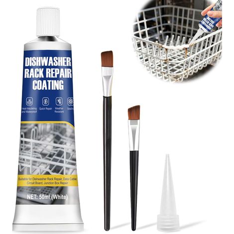 50ml White Acrylic Sealant, Dishwasher Basket Repair, Waterproof, Suitable for Rust Removal and Dishwasher Repairs (1/5)