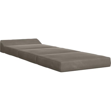 Divano Letto Sofa bed Pieghevole Grigio Chiaro 200 x 70 x 10 cm Velluto (1/5)