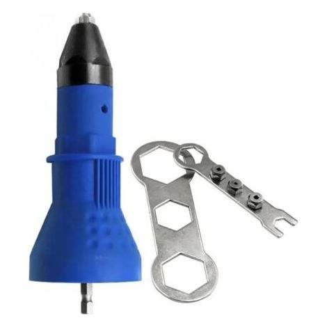 ALLIANDISOutil de rivetage d'écrou de rivet électrique Adaptateur de perceuse à riveter sans fil - Bleu (1/5)