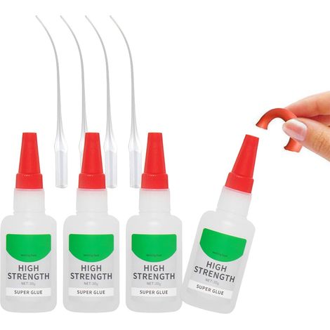 Colle Glue Extra Forte,4pcs Colle Forte,Super Glue,Colles Instantanée Extra Fortes,Transparente Colles Forter,pour Bricolage (1/2)