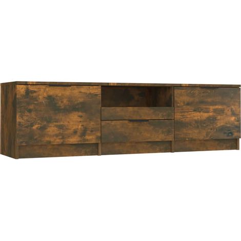 Maison Exclusive - TV-Schrank Räuchereiche 140x35x40 cm Holzwerks
