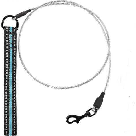 Laisse pour chien Shxx, 1,2 m (3,9 pi), en métal robuste et étanche, avec poignée rembourrée confortable, pour chiens de petite et moyenne taille (XQ-PC97). (1/4)