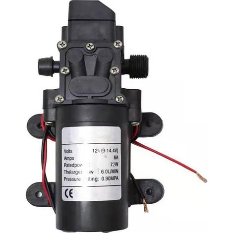 Pompa dell'acqua ad alta pressione da 12 V CC per lavaggio auto, pompa dell'acqua a membrana automatica, piccola pompa dell'acqua in poliuretano ad alta pressione autoadescante, 1 pezzo per camper, (1/4)