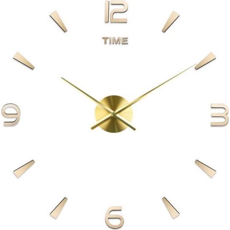 Or 37po 70-90cm Horloge murale à Quartz, grande horloge décorative européenne en acrylique, Stickers pour sal (1/4)