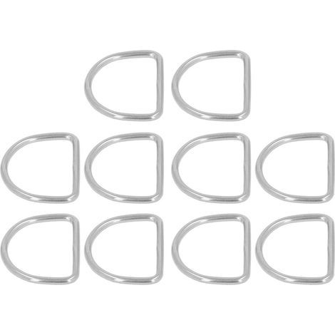 10 Anneaux D Acier Inoxydable 316 Soudés Demi-Ronds 3mm pour Planche de Surf et Kayak 25x22x3mm