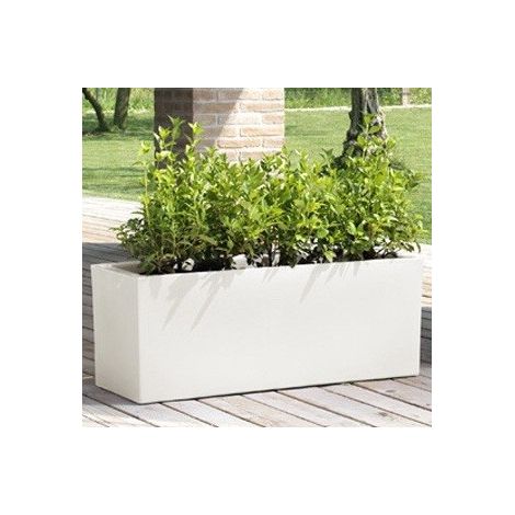 Vaso di design Moderno "Cassa Schio" Essential da giardino e balcone per fiori e piante -80 cm / Bianco