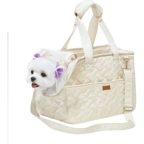 Transporttasche für Hunde, knapp 5 kg – Transporttasche für kleine Hunde und Katzen, biegsam, atmungsaktiv, mit Gürtel (1/5)