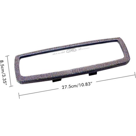 Miroir Rétroviseur Cristal Strass Voiture Accessoire Intérieur Auto Décor Pendentif Vue Arrière (1/5)