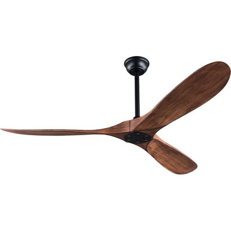 ELVMI Ventilador de Techo sin Luz Reversible de 6 Velocidades con Mando, ABS Negro y Nogal Oscuro, 42 Pulgadas (1/5)