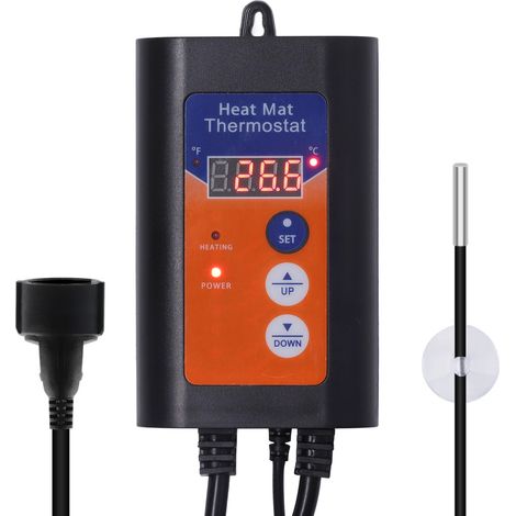 Tapis chauffant avec thermostat LED 1000 W, affichage numérique de la température (Fahrenheit/Celsius), idéal pour la germination des graines, prise UE 230 V.
