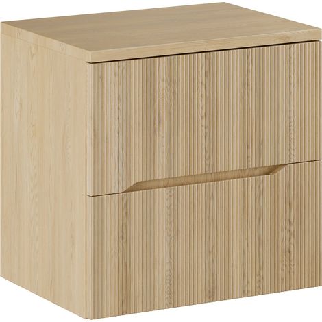 Meuble suspendu sous vasque avec le plan NORDIC chêne cremona 60 cm (1/5)