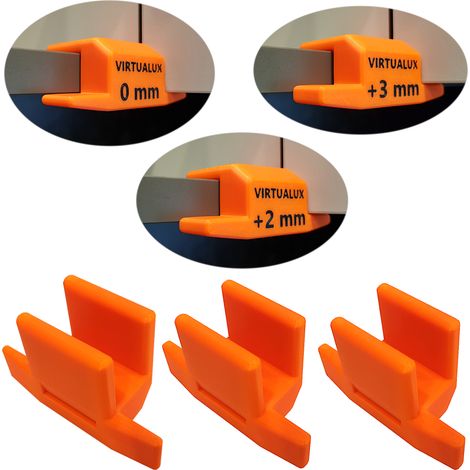 Juego de 3 asas de carpintero para montar frentes en tableros de 18 mm - 0, 2, 3 mm (1/5)