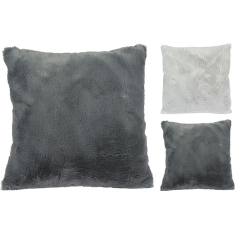 CUSCINO PELLICCIA 45X45CM BIANCO / GRIGIO
