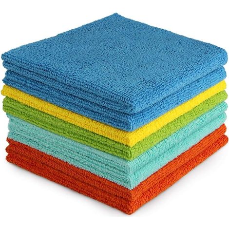 Chiffons de nettoyage en microfibre - Lot de 8, serviettes de nettoyage multi-usages, chiffons de nettoyage doux et absorbants pour la cuisine