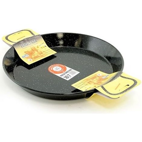 Poêle à paella émaillée 36 cm – Émail durable pour cuisson traditionnelle – Pour 4 à 6 personnes – Entretien facile – Garcima