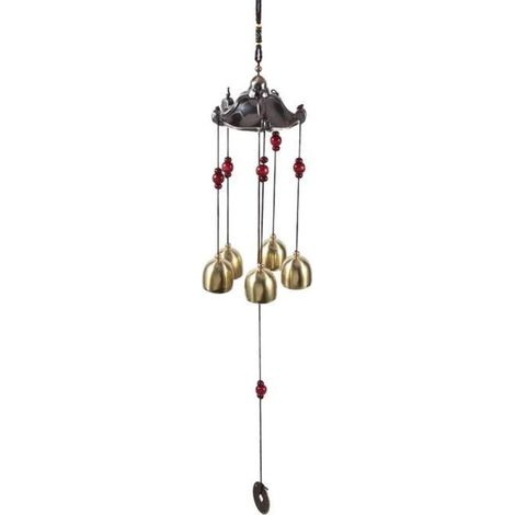 Carillons éoliens Meilleurs voeux chanceux carillon de vent en métal cloche jardin extérieur pavillon classique