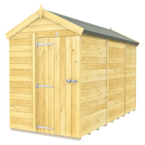5 x 11 Feet Apex Shed - Single Door Without Windows - Wood - L329 x W147 x H217 cm