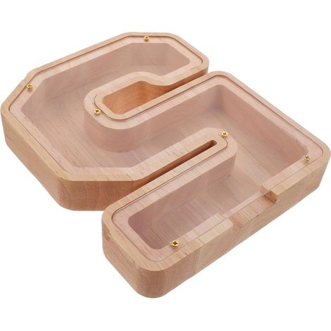 Tirelire Bois Transparente pour Économies Pot à Monnaie Multifonction Tirelire Bois Décorative (1/5)