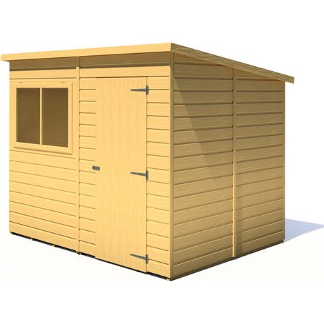 Pent Single Door Tongue and Groove Garden Shed Workshop Approx 8 x 6 Feet (1/5)