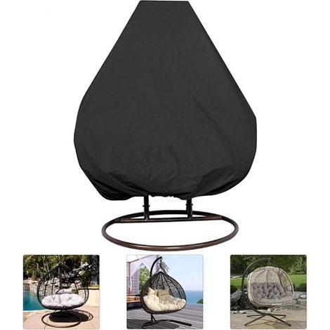 Jardin Rotin Osier Fauteuil Suspendu Imperméable Housse Meuble - Housse de Protection pour œufs Chaise - Couverture en 210D Oxford Polyester PVC Revêtement (1/5)