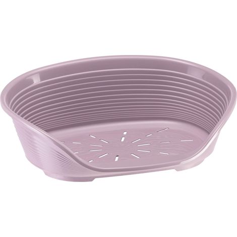 Panier Chien Panier Chat 100% en Plastique, Respirante et Antidérapante Siesta Deluxe, 61,5 x 45 x 21,5 cm, Rose (1/5)