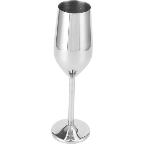 Gobelet à champagne en acier inoxydable brillant de 200 ml, idéal pour les bars, fêtes, banquets et pique-niques. (1/5)