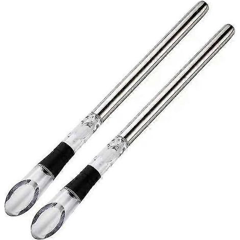 Lot de 2 refroidisseurs à vin en acier inoxydable avec aérateur intégré (1/5)