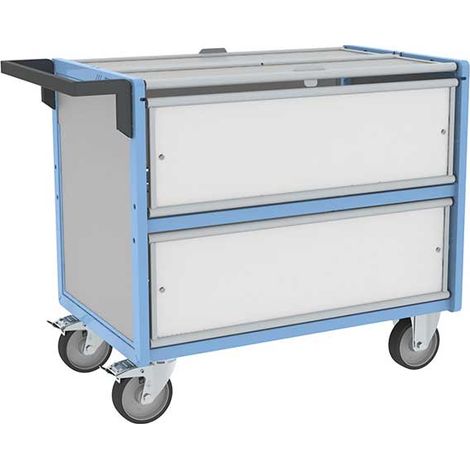 Carrello contenitore chiuso per prodotti chimici - Piano 985x565mm - Carico max 250kg - 800726124