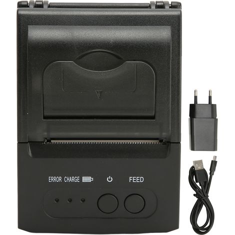Imprimante thermique portable 58mm, batterie rechargeable 2000mAh, compatible 100-240V avec prise UE (1/5)