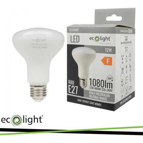 LAMPADINA R80 E27 12W 4000K 1080LM - Luce NATURALE
