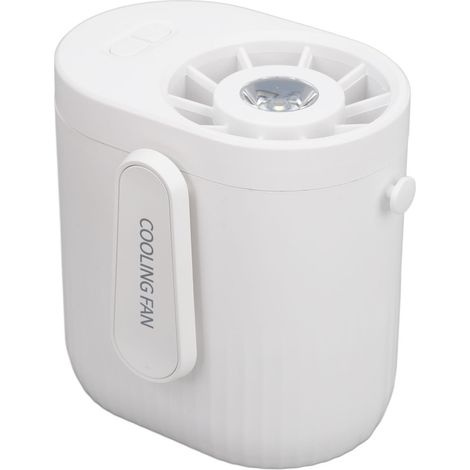 Ventilador de calidad profesional con 3 velocidades ajustables, batería de larga duración, funcionamiento silencioso, portátil, con abrazadera, para obras de construcción al aire libre, color blanco. (1/5)