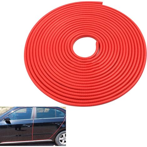 Protections de bord de portière de voiture rouges en forme de U - Joint en caoutchouc flexible pour une protection anti-collision (1/4)