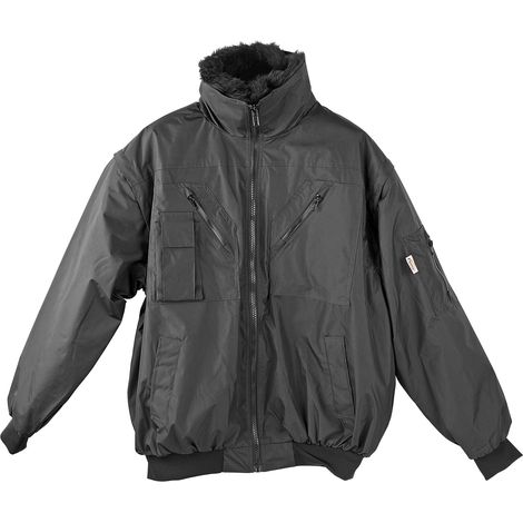 KesTek Pilotenjacke Arbeitsjacke Winterjacke 4in1 Herren Schwarz XL (1/5)
