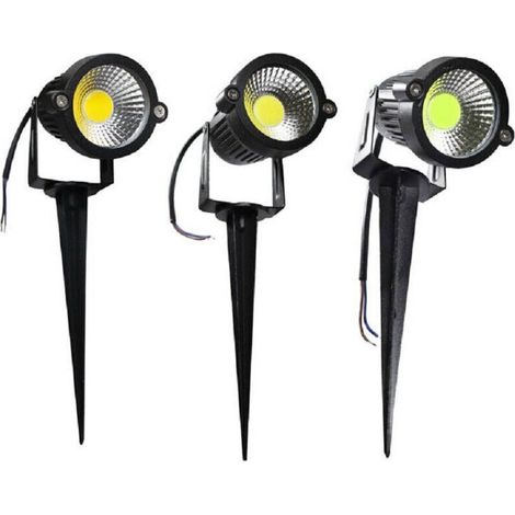 Projecteur LED COB 5 W pour jardin extérieur, piquet ES06, lumière 4 000 K, 6 500 K, 3 000 K, vert - Blanc naturel - (1/4)