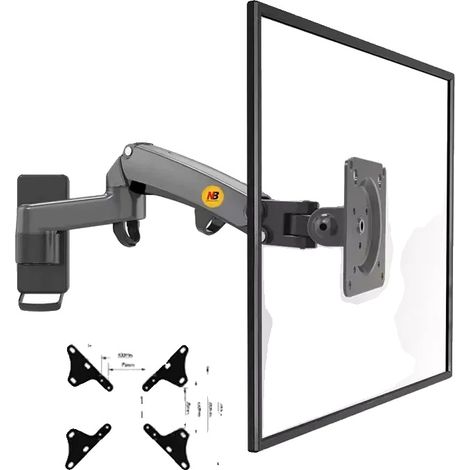 Soporte de pared para TV, totalmente articulado, compatible con VESA, con adaptador. (1/2)