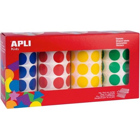 PACK 4 ROLLOS GOMETS APLI 20MM AZ/RO/AM/VE 13793
