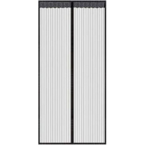 Moustiquaire Magnétique pour Porte – Maille Ultrarésistante, Joint Magnétique Haut et Bas, Fermeture Automatique, Anti-Insectes, Garde l'Air Frais (80x210 cm, Noir) (1/4)